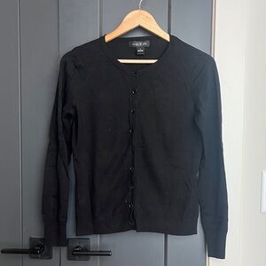 August Silk Black Cardigan Sweater